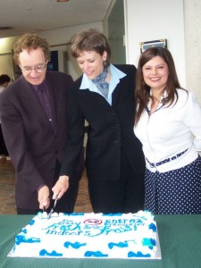 Greater Sudbury Mayor Jim Gordon, Medical Officer of Health Dr. Penny Sutcliffe and Deputy Mayor Louise Portelance.